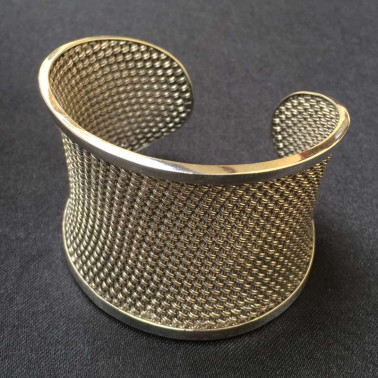 BR 08440-(Handmade 925 Bali Silver Woven Cuff Bracelet)